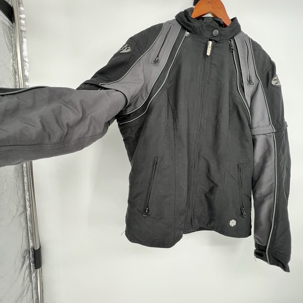 Women's Joe Rocket Motorcycle Jacket Lined Size Medium Black Gray - Picture 3 of 16